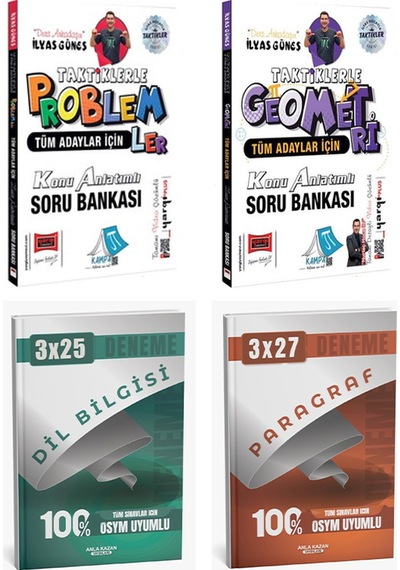 Yargı + Anla Kazan Taktiklerle Problemler Geometri + Paragraf Dil Bilgisi Deneme 4 Lü Set