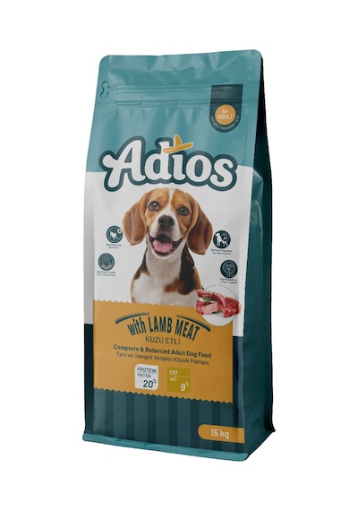 Adios Kuzu Etli Yetişkin Köpek Maması 15 KG