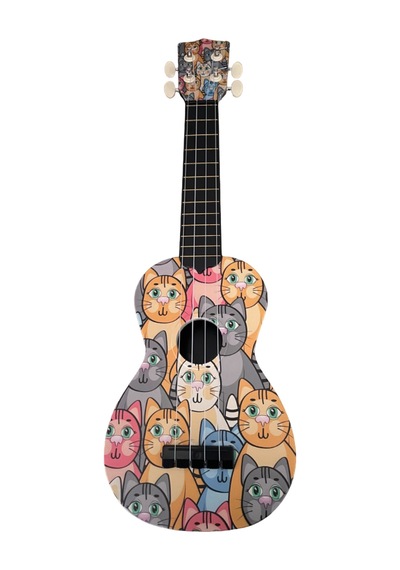 Hawaiian U202-cat Çocuk Gitarı - Kedi Figürlü Eğitim - 30 İnç