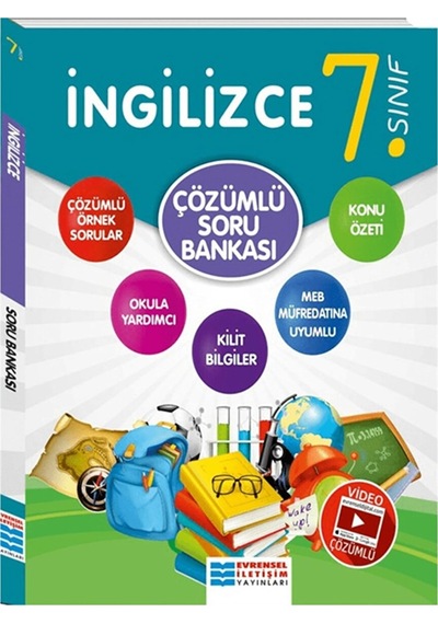7.Sınıf İngilizce Video Çözümlü Soru Bankası -  Evrensel İletişim Yayınları