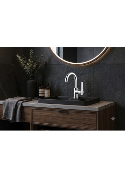 Elvora Silver Lüx Banyo Lavabo Bataryası Gümüş - Krom