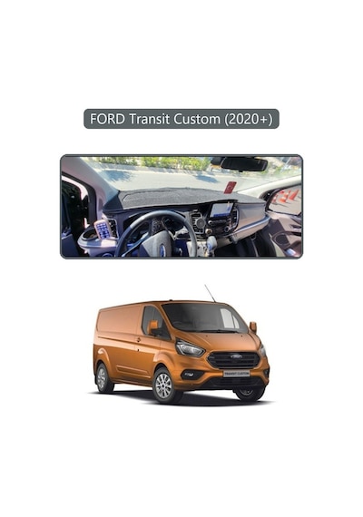 Ford Transit Custom 2020+torpido Koruma Halısı Gri Kenar