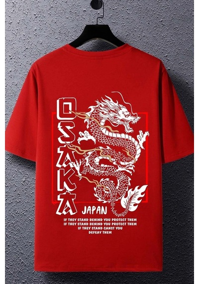 Flood Of Style Unisex Osaka Baskılı T-shirt Kırmızı