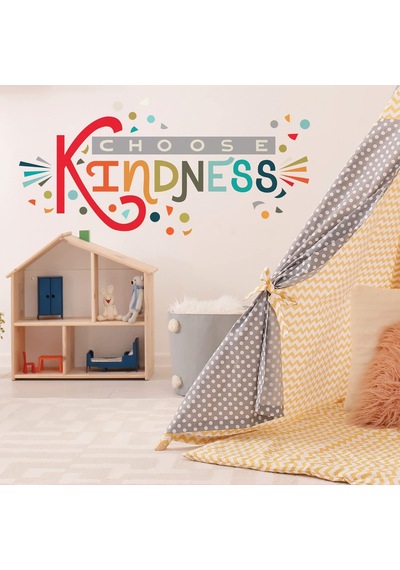 Lexroo Rmk5329gm Rainbow Choose Kindness Giant Peel And Stick Duvar Çıkartmaları, Kırmızı, Turuncu