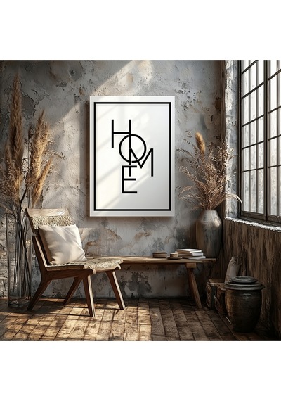 Dekoratif Home Yazı Kanvas Duvar Tablo