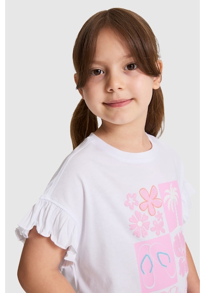 U.S. Polo Assn. Kız Çocuk Beyaz Tişört 50325654-vr013