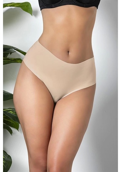 Fevien 3'lü Paket Dikişsiz, İz Yapmaz, Lazer Kesim, Yüksek Bel Slip Külot Cappucino Brf21263 Cappucino