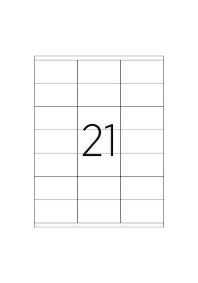Tanex Tw-2121 Ebat 70 X 38 MM Lazer Etiket A4 Sayfada 21 Etiket