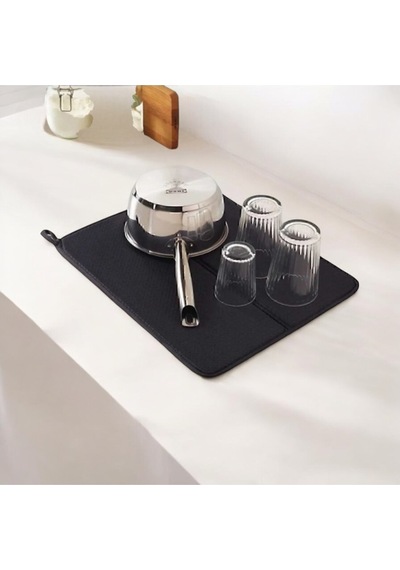 Bulaşık Kurutma Matı Polyester Örtüsü 45x34cm Syh Belirtilmemiş Siyah Diğer