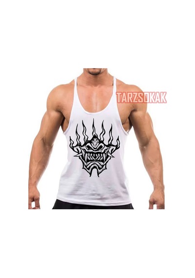 Tarzsokak Gym Tank Top Fitness Sporcu Atleti Gym83 Beyaz