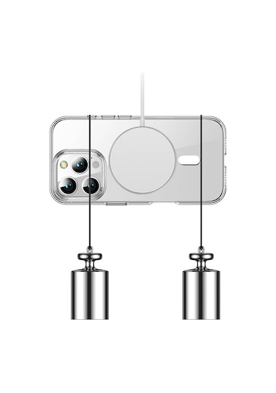 Apple iPhone 16 Pro Uyumlu Kılıf Magsafe Şarj Özellikli Transparan Sert Pc Wlons Pita Kapak Şeffaf