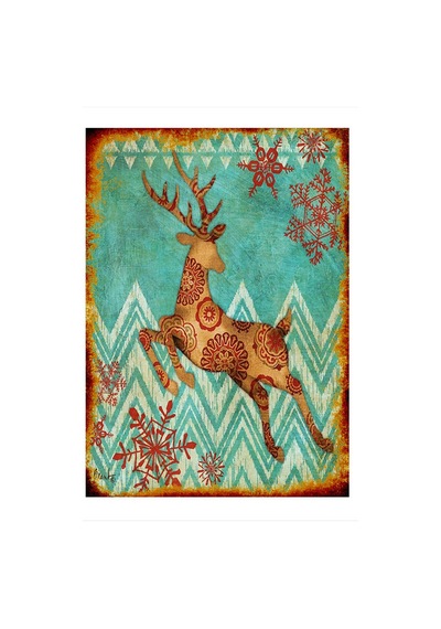 Bedeko Desenli Geyik Art Mdf Poster 25 Cm X 35 Cm