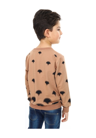 Toontoy Kids Toontoy Erkek Çocuk Relax Fit Bisiklet Yaka Baskılı Sweatshirt - 2 İplik Kahverengi Toontoy Kids Toontoy Erkek Çocuk Relax Fit Bisiklet Yaka Baskılı Sweatshirt - 2 İplik Kahverengi