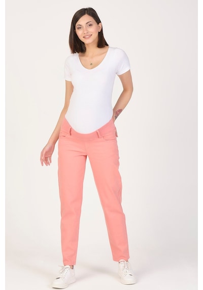Busa Hamile Mom Fit Kot Pantolon Alt Karın Destekli Somon-somon