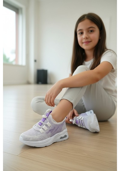 Enoch Ortopedik Çocuk Spor Ayakkabı Ayarlanabilir Bağcıklı Fileli Model Beyaz - Lila Enoch Ortopedik Çocuk Spor Ayakkabı Ayarlanabilir Bağcıklı Fileli Model Beyaz - Lila