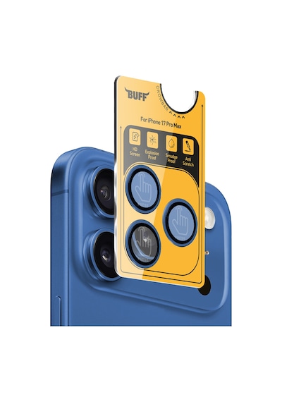 Buff Apple Uyumlu iPhone 17 Pro Max Metal Kamera Lens Koruyucu Blue Mavi