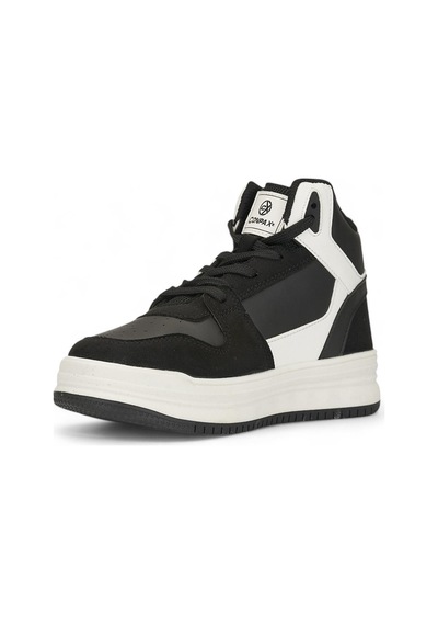 Tuğba Ortopedi 5972 Genç Bilekli Sneaker Siyah/Beyaz Siyah - Beyaz