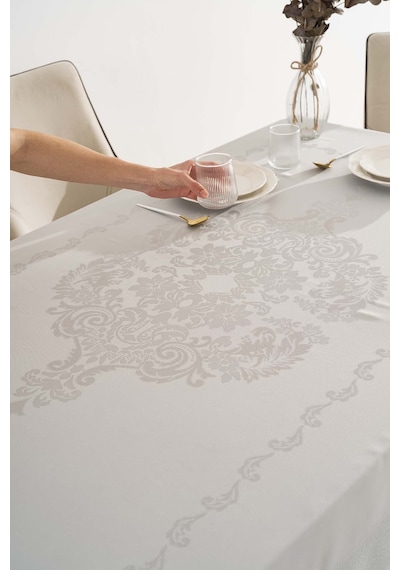 Rivaistanbul Jumbo Jakar Gri Sıvı İtici Leke Tutmaz Masa Örtüsü 160x220 Cm Gri