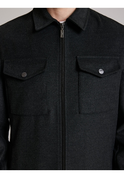 Pierre Cardin Antrasit Regular Fit Fermuarlı Ceket 50327909-vr006
