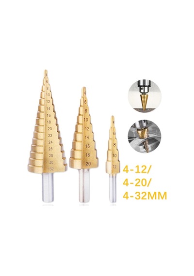 HSS Çelik Metrik Adım Matkap 3 Boy Spiral Flüt 4-12/4-20/4-32 MM