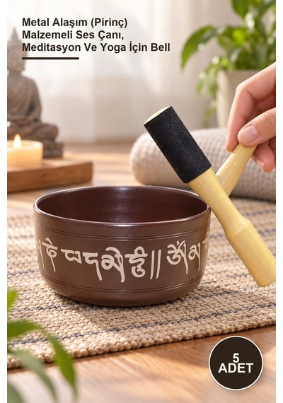 5 Adet Meditasyon Çanı Metal Alaşım Pirinç Malzemeli Ses Çanı, Meditasyon Ve Yoga İçin Bell