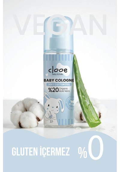 Hassas Ciltlere Özel Organik Aloe Vera Özlü Taze Pamuk Kokulu Soft Cotton Feel Bebek Kolonyası 3'lü Aile Paketi