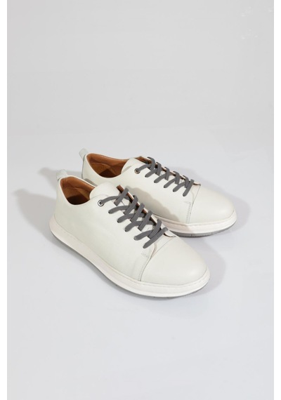 Dgn 20332 Erkek Bağcikli Sneaker Ayakkabi Kirli Beyaz