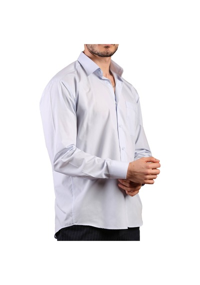 Dicotto Açık Mavi Büyük Beden Rahat Kesim Cepli Uzun Kol Regular Fit Erkek Gömlek - 150-3 001
