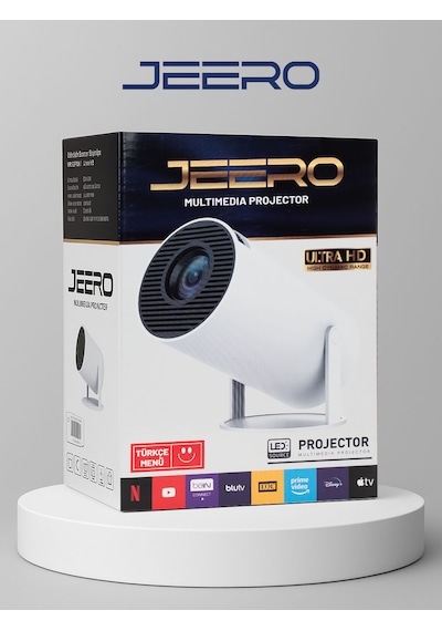 Jeero Hy300pro White 1080 Pixel Multimedia Ultra Hd Android 12 Projeksiyon Cihazı Türkçe Menü