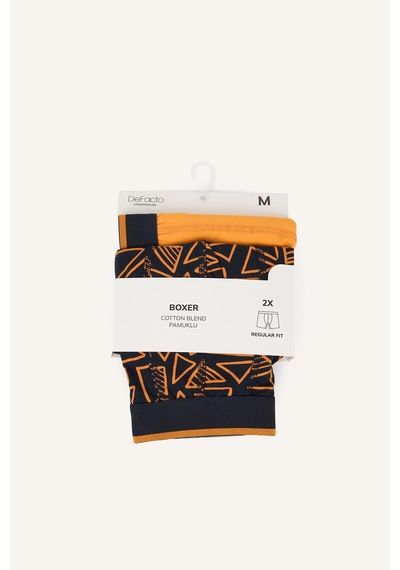 Defacto Geometrik Desenli Regular Fit 2li Boxer I7826ax26aunv135 Lacivert-nv135