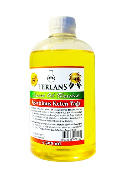 Terlans Ağartılmış Keten Yağı Resim Yağı 500 ML