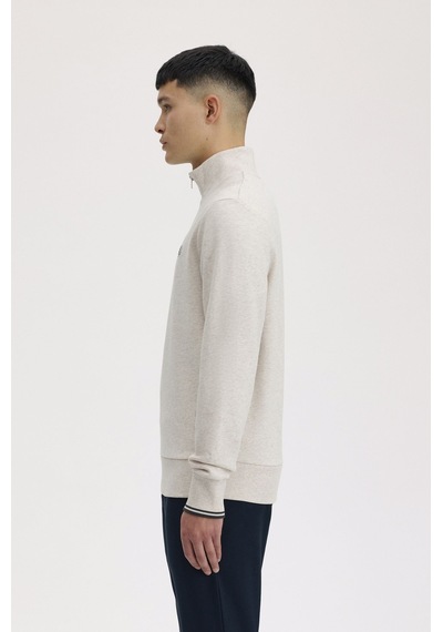 Fred Perry M3574 Half Zip Erkek Sweatshirt Beyaz