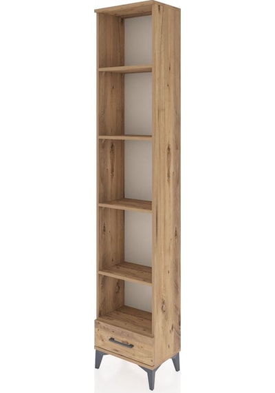 Arges Dolap 5 Raflı Tek Çekmeceli 44x30x221 Çam-çam Çam