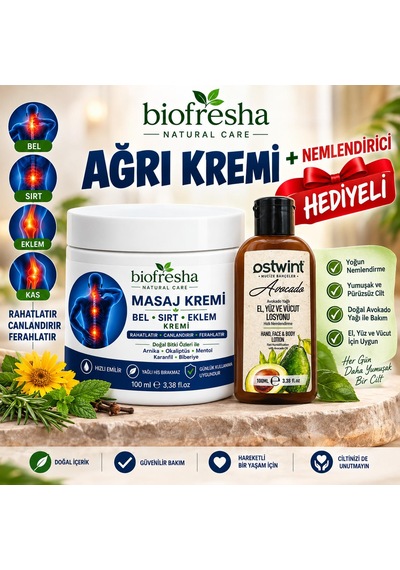 Biofresha Masaj Kremi Eklem Bel Boyun Sırt Rahatlatıcı Teskin Jel 100 Ml