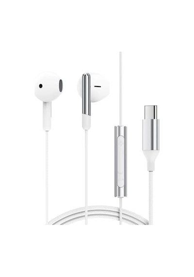 Acefast Usb-c Kablolu Mikrofonlu Kulaklık Uzaktan Kumandalı Type-c Kulaklık 1.2 Metre - Beyaz - L3