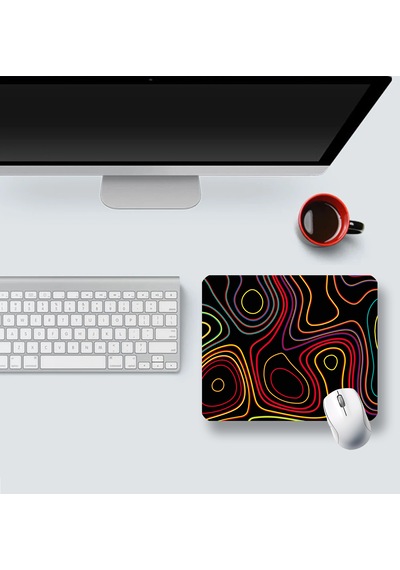 Colored Topography Map 22x18cm Mp372218 İlyuka Mini Boy Mousepad