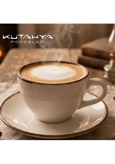 Kütahya Porselen 190 Cc/ml 6 Kişilik Çay Duble Türk Kahve Fincan Takımı 12 Parça Cappuccino Latte Mocha Diğer