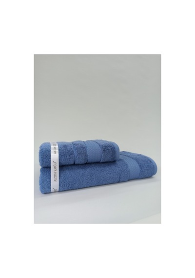 Özdilek Trendy Büyük Boy Banyo Havlu Seti 2'li- 90x150 Cm + 50x90 Cm Mavi