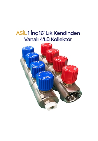 1'inç 16 Lık Kendinden Vanalı 4'lü Kollektör Takıl Halinde Satılır 2 Adet Kırmızı-mavi Diğer