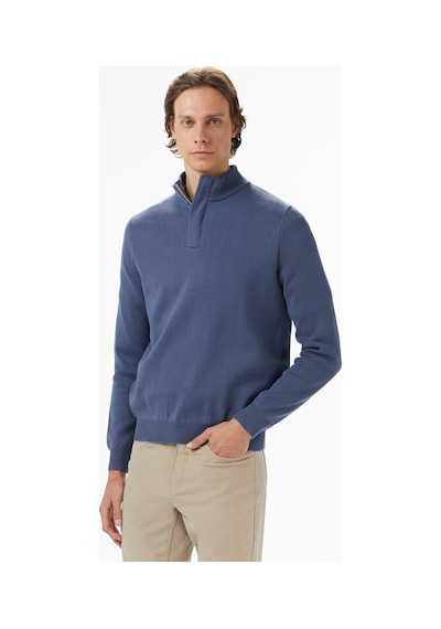 Nautica Erkek Mavi Classic Fit Kazak Düz S57220t Mavi