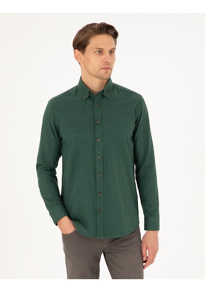 Pierre Cardin Erkek Yeşil Gömlek Desenli 50292106-vr054 Yeşil