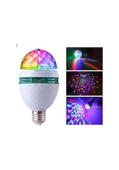 Disco Topu Renkli Led Döner Başlıklı Disko Topu Ampul Gece Lambası 3 Watt E27 Duylu + Fişli Duy Disco Topu Renkli Led Döner Başlıklı Disko Topu Ampul Gece Lambası 3 Watt E27 Duylu + Fişli Duy