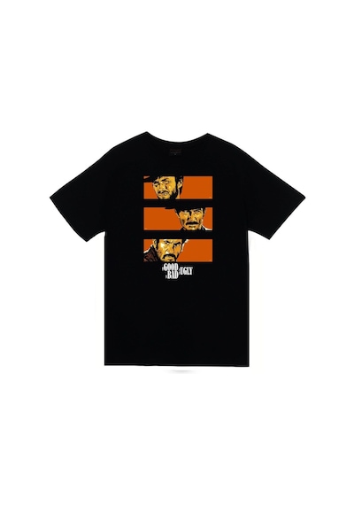 Stoned&Fame İyi Kötü Çirkin Baskılı Unisex %100 Pamuk Siyah T-shirt SIYAH