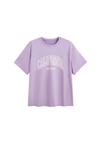 Noıssey Mor California Baskılı Oversize Unisex