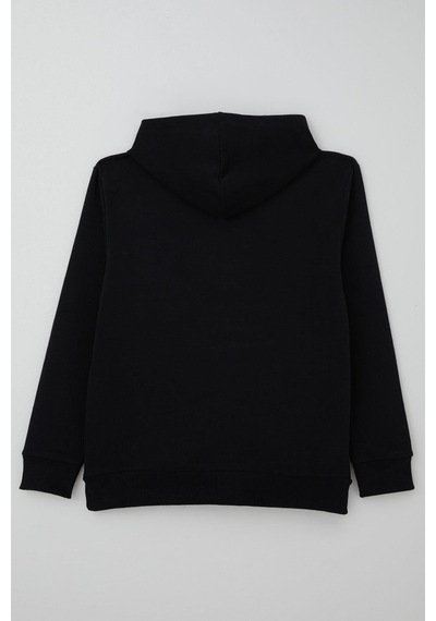 Breeze Erkek Çocuk Sweatshirt A Harfi Yazı Nakış Armalı 9-14 Yaş, Siyah Siyah