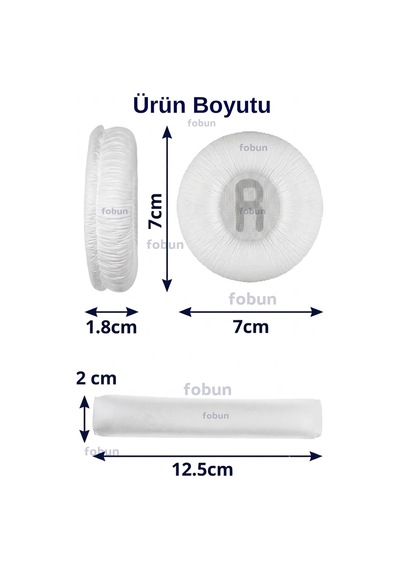 Jbl Kulaklik Pedi Jbl 450bt 460 500bt 510bt Tune 600 T250 Jr 300 Jbl İle Uyumlu Kulaklık Süngeri Yastıgı Beyaz Sünger + Beyaz Kafa Bandı