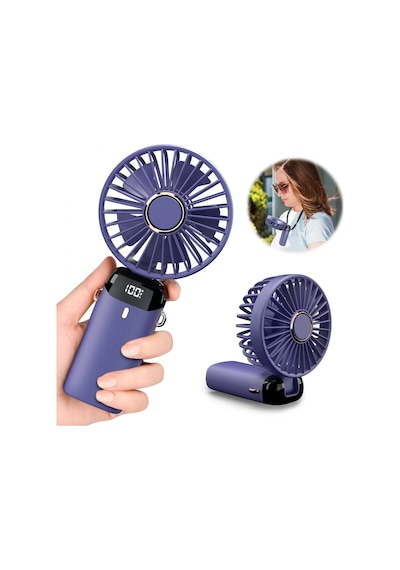 Yüksek Hava Akışlı Dijital Ekranlı Mini El Fanı
