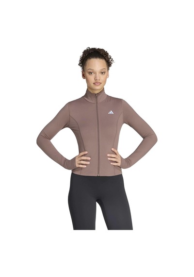 Adidas Kadın Ceket 3-strıpes Studıo Zip Through Jacket Ky7998 Kahverengi