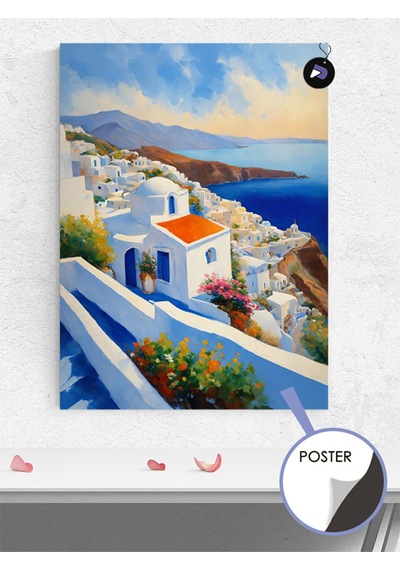 Yunanistan Santorini Poster - Afiş - Dekoratif Duvar Posteri