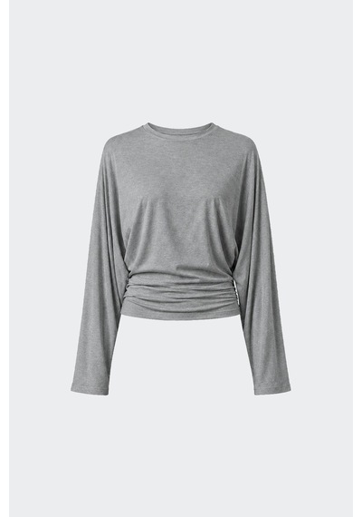 Suud Collection Gri Sophia Yarasa Kol Bluz